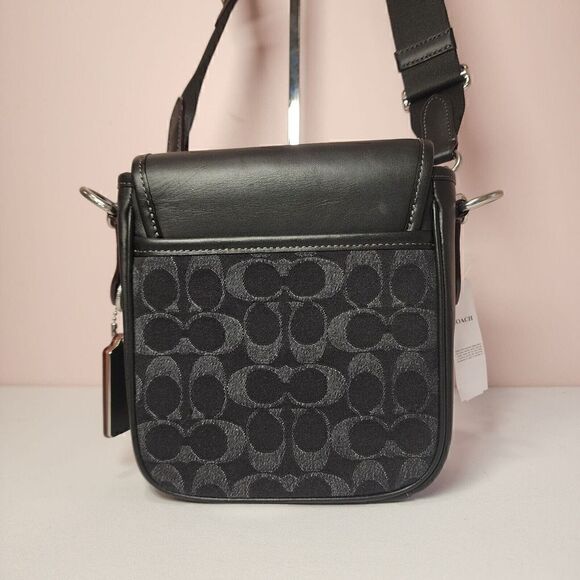 NWT Coach CO916 Lucas Crossbody In Signature Denim Black - Picture 3 of 10